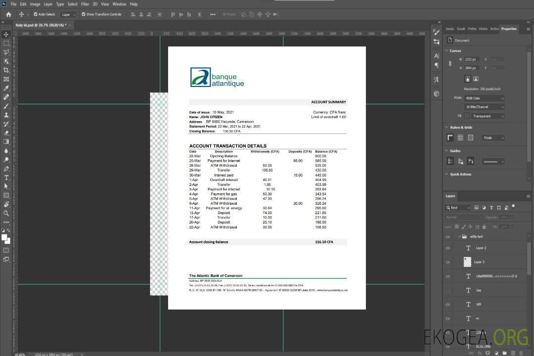 La Banque Atlantique du Cameroun excelle template La Banque Atlantique du Cameroun excelle template